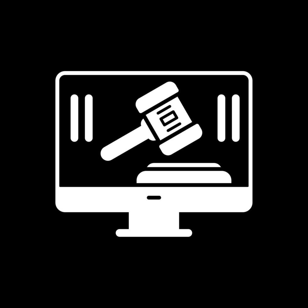 Auction Glyph Inverted Icon vector