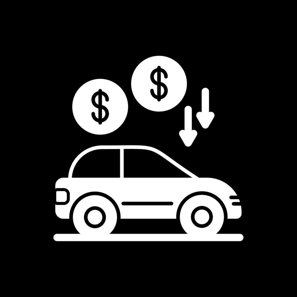 Car Loan Glyph Inverted Icon vector