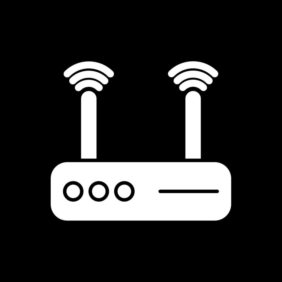 Modem Glyph Inverted Icon vector