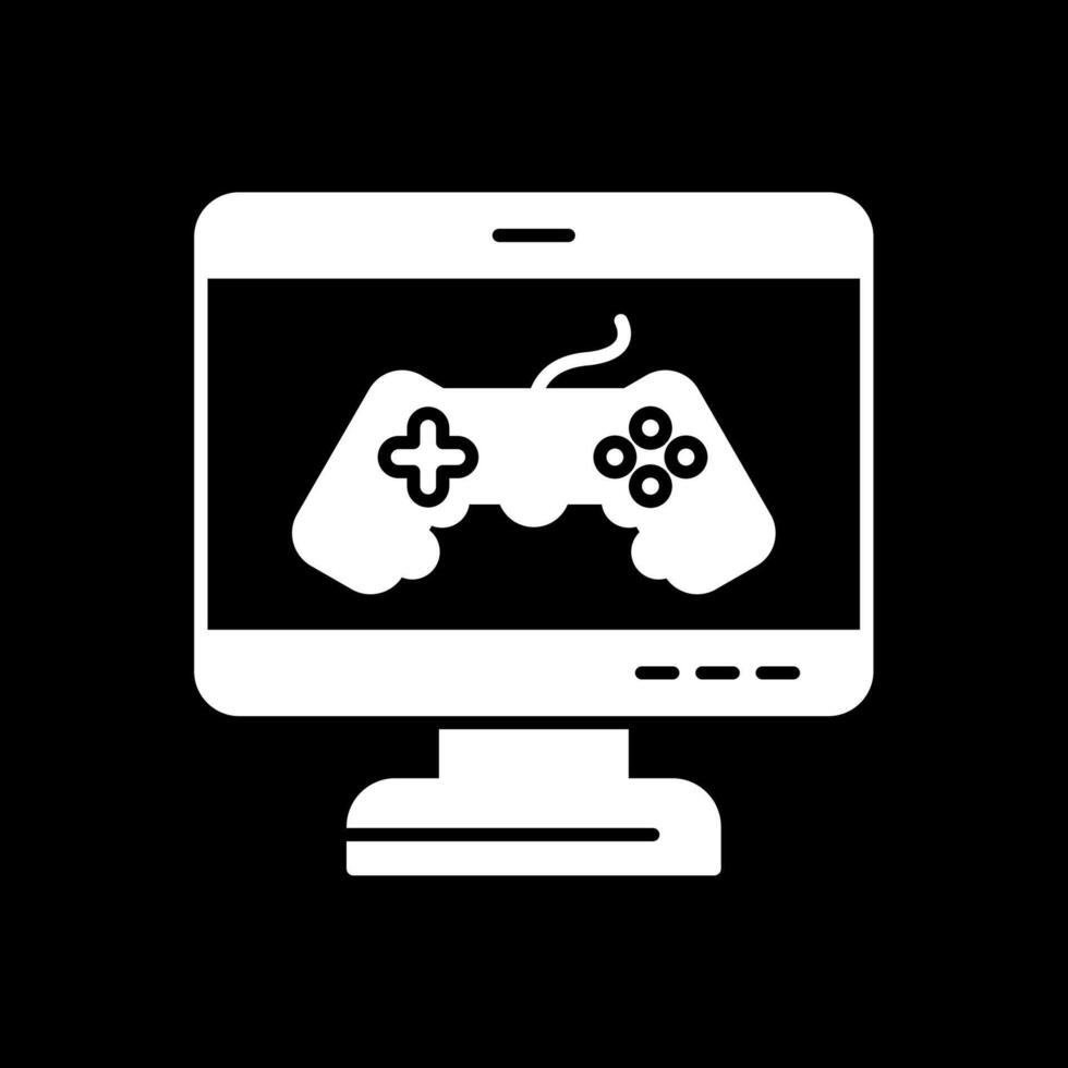 Game Glyph Inverted Icon vector