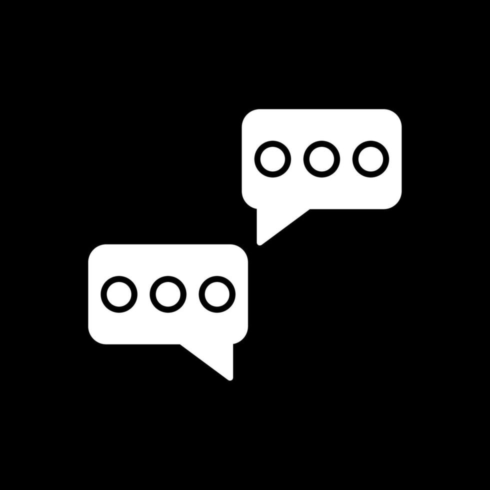 Chat Glyph Inverted Icon vector