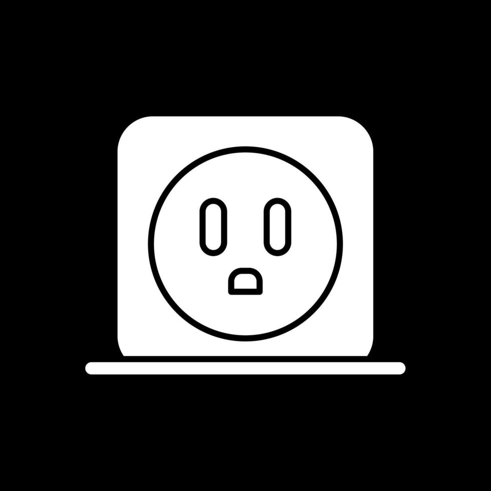 Power Socket Glyph Inverted Icon vector