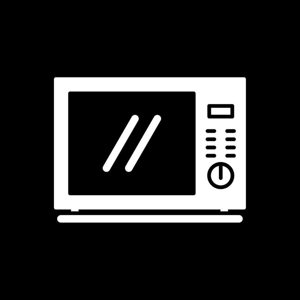 Microwave Glyph Inverted Icon vector