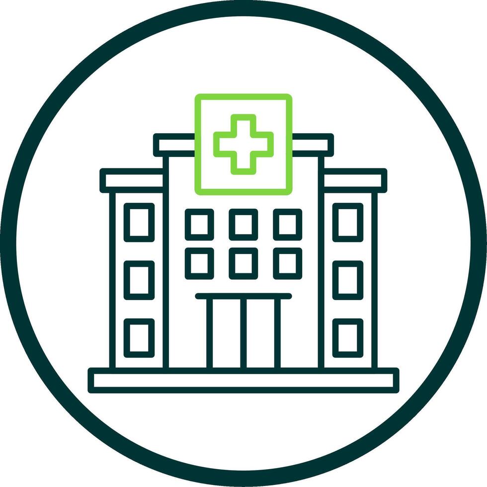 hospital línea circulo icono vector