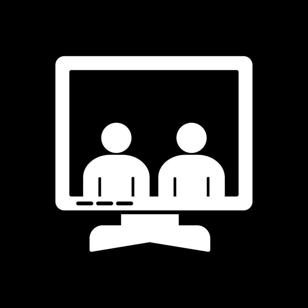 Business People Glyph Inverted Icon vector