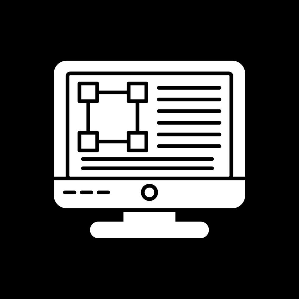 Web Design Glyph Inverted Icon vector