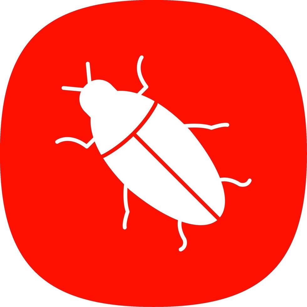 cucaracha glifo curva icono vector