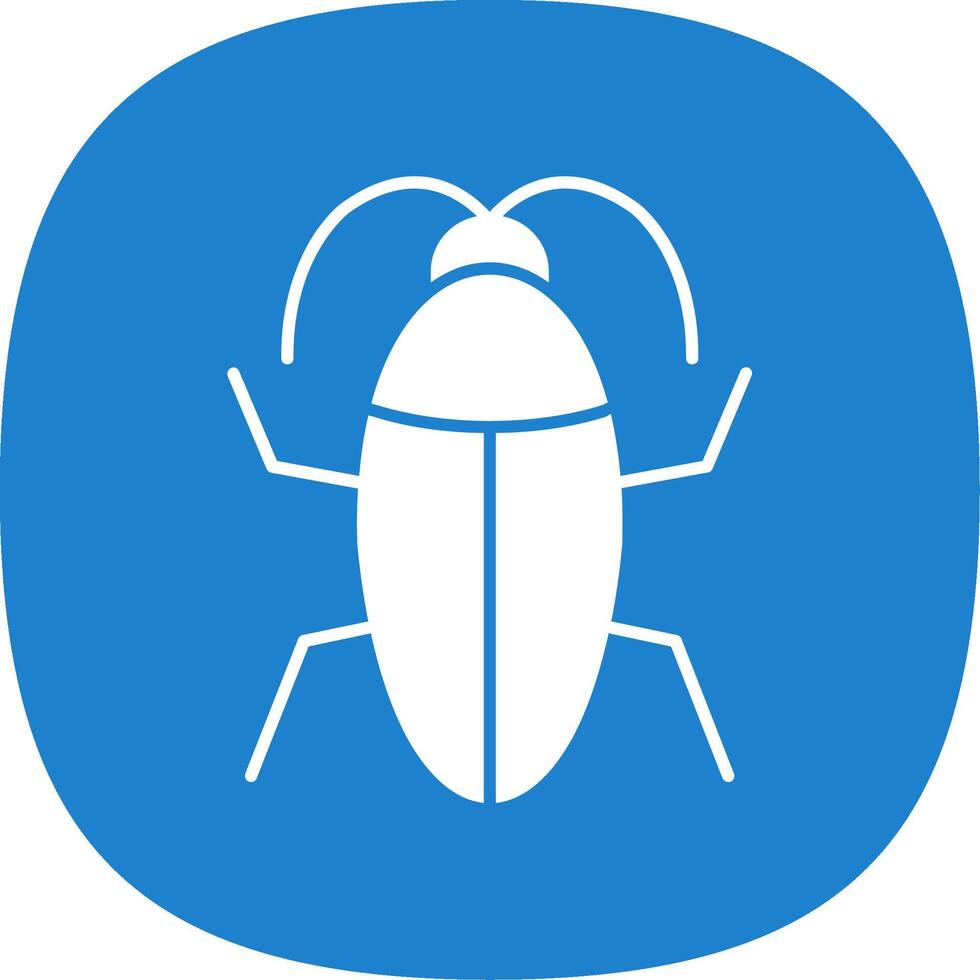 cucaracha glifo curva icono vector