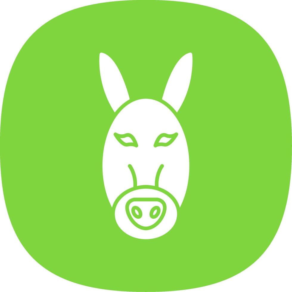 Donkey Glyph Curve Icon vector