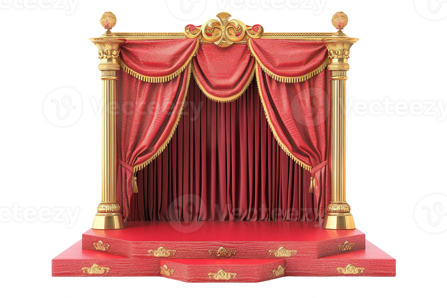 Puppet Show Stage On Transparent Background. png