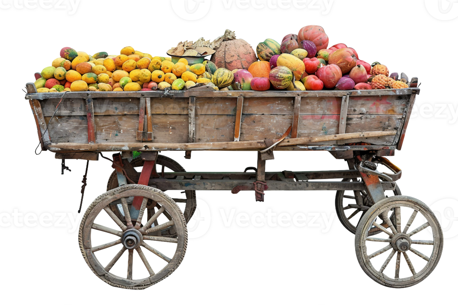 Vendors Handcart On Transparent Background. png