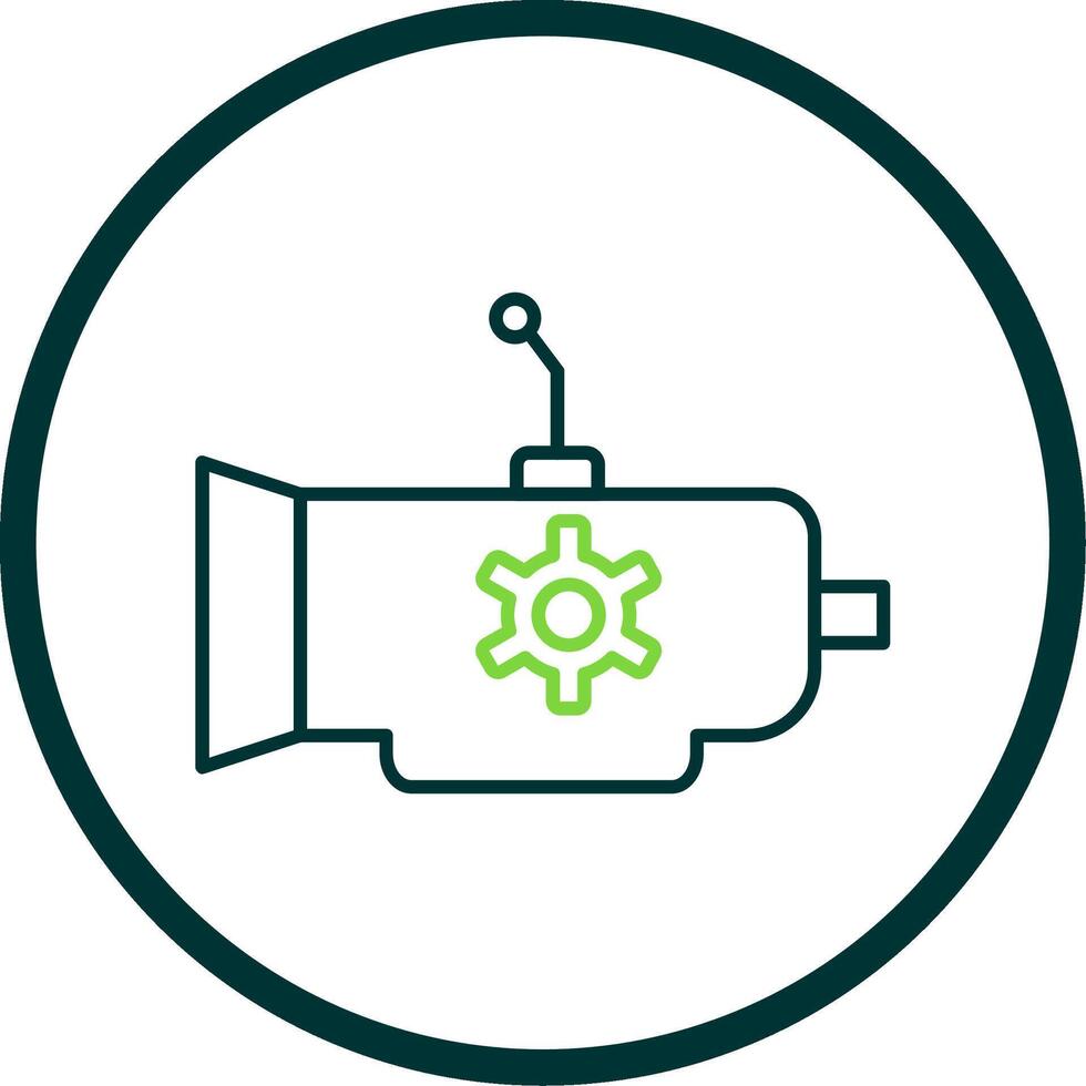 Gearbox Line Circle Icon vector