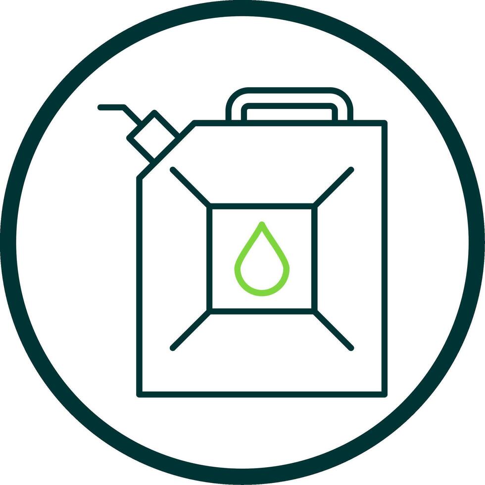 Gas Can Line Circle Icon vector