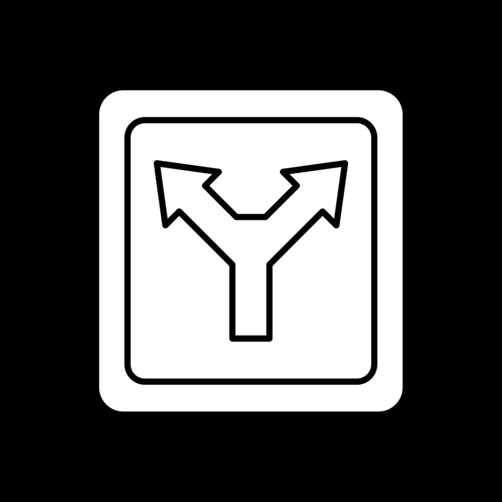Diverge Glyph Inverted Icon vector