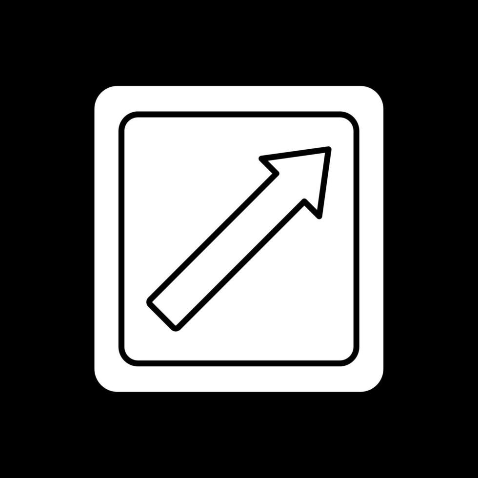 Arrow Upper Right Glyph Inverted Icon vector
