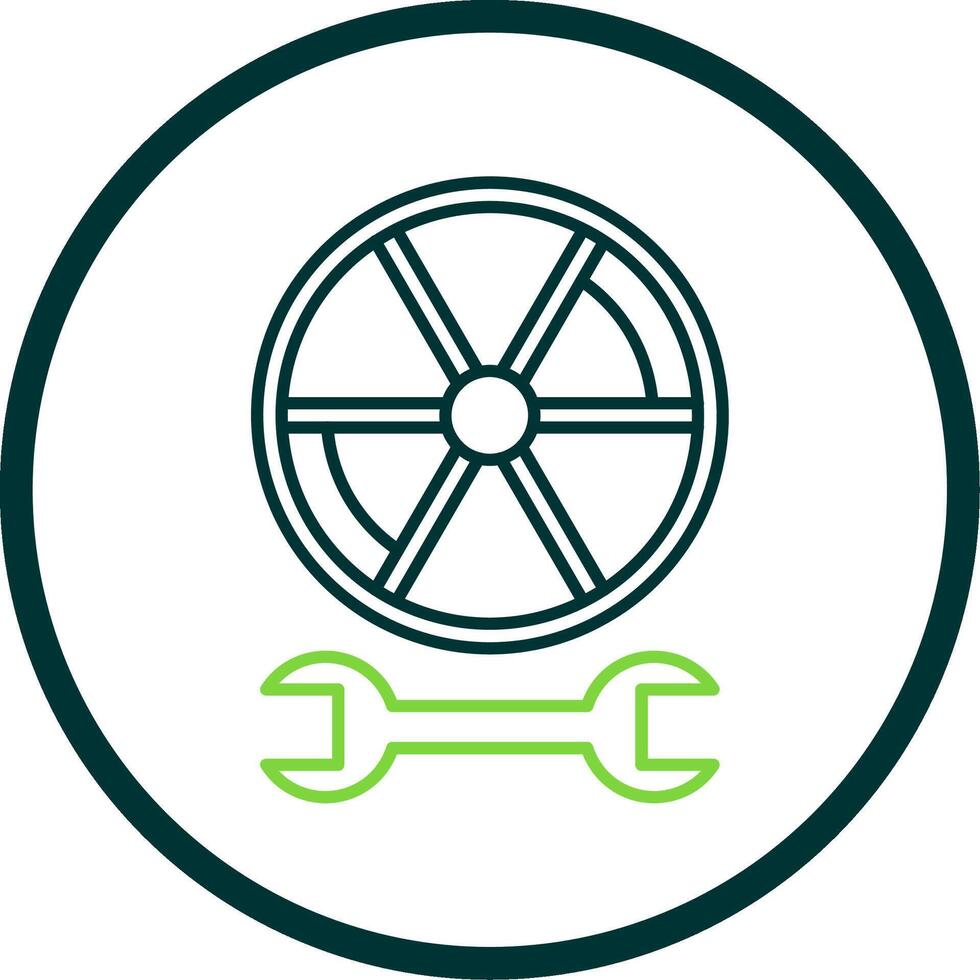 Tire Line Circle Icon vector