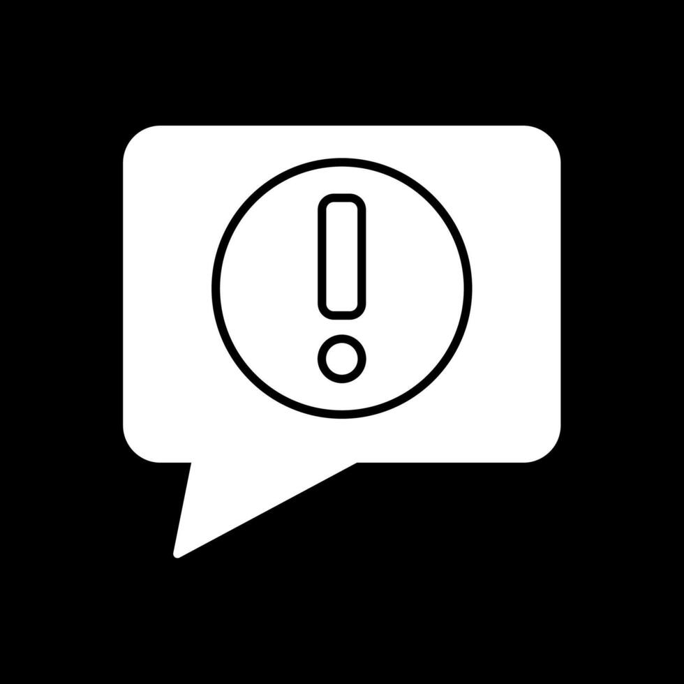 Alert Glyph Inverted Icon vector