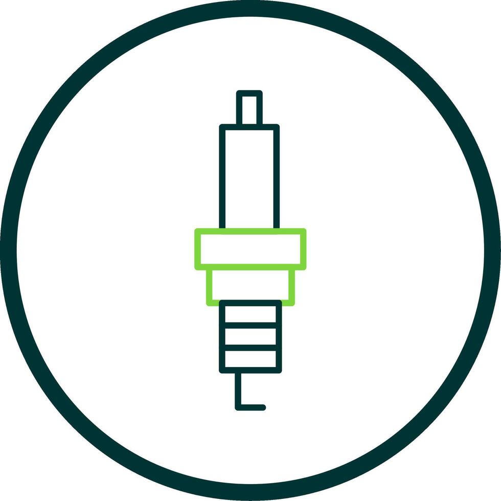 Spark Plug Line Circle Icon vector