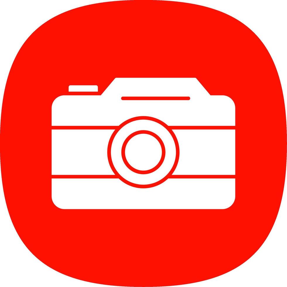 Photo Camera Glyph Curve Icon vector