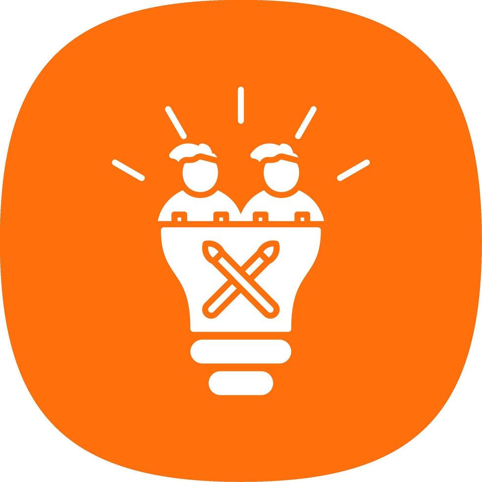 Teamwork Glyph Curve Icon vector