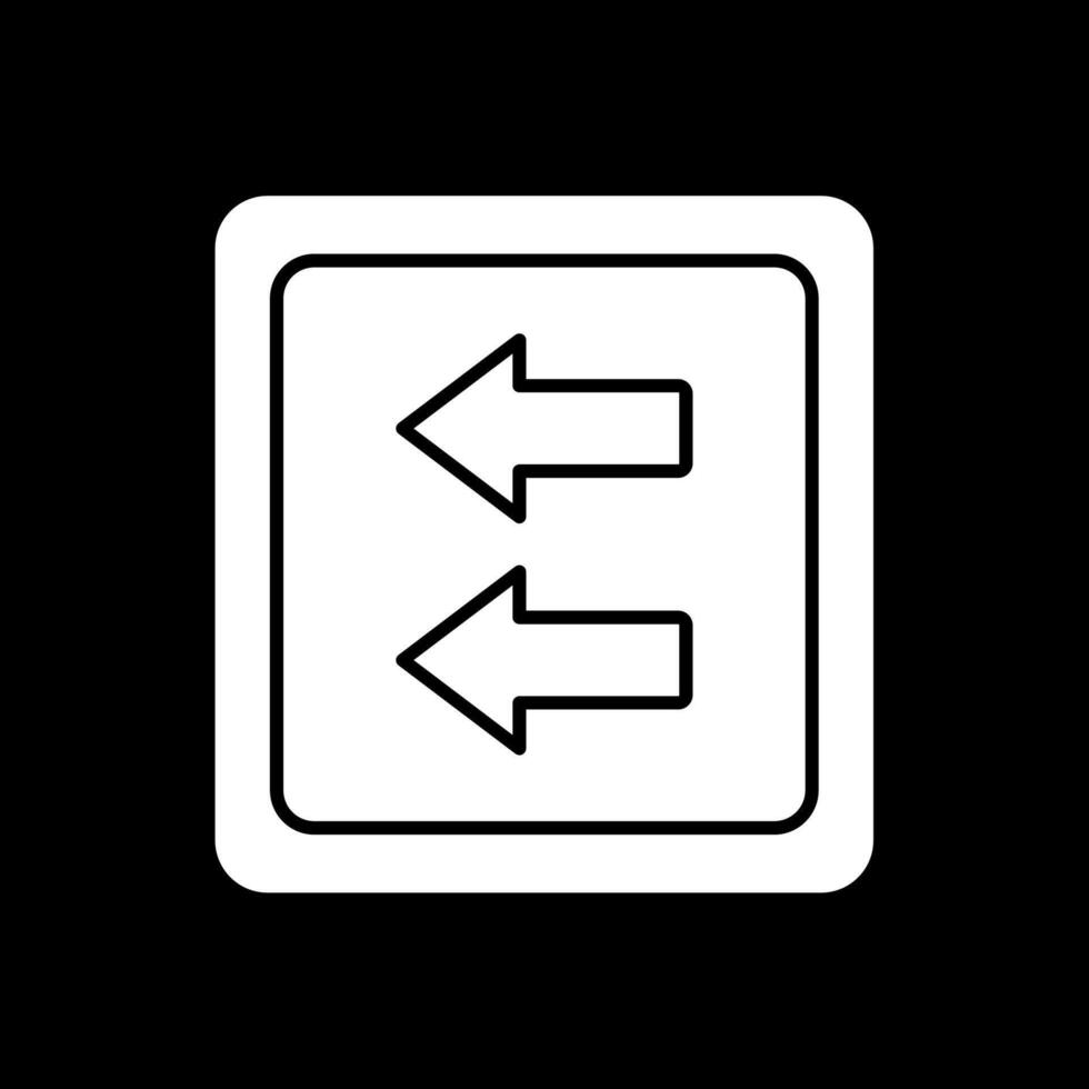 Fast Backward Glyph Inverted Icon vector