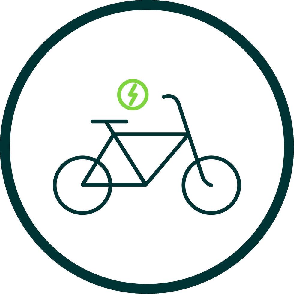 eléctrico bicicleta línea circulo icono vector