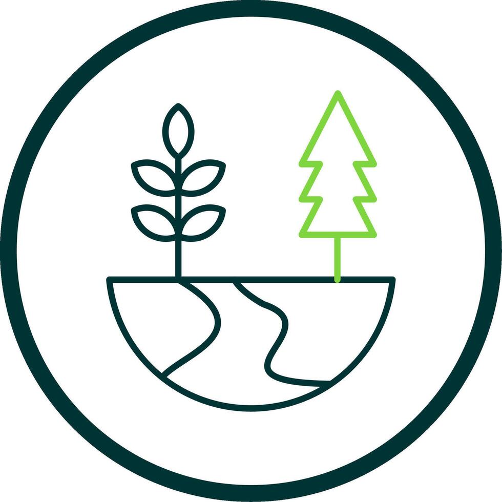 Nature Line Circle Icon vector