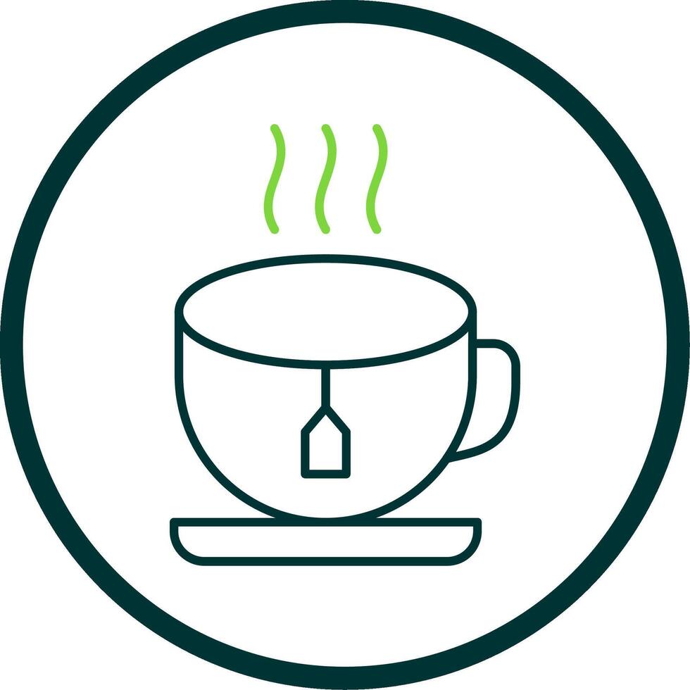 Tea Line Circle Icon vector