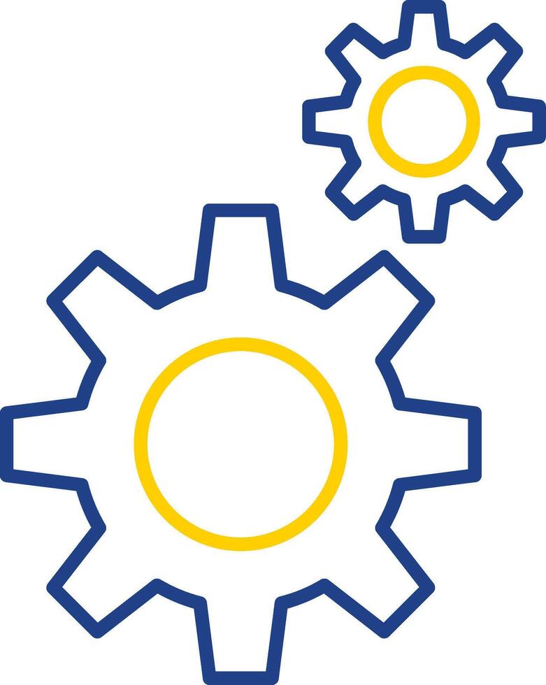 Gears Line Two Color Icon vector