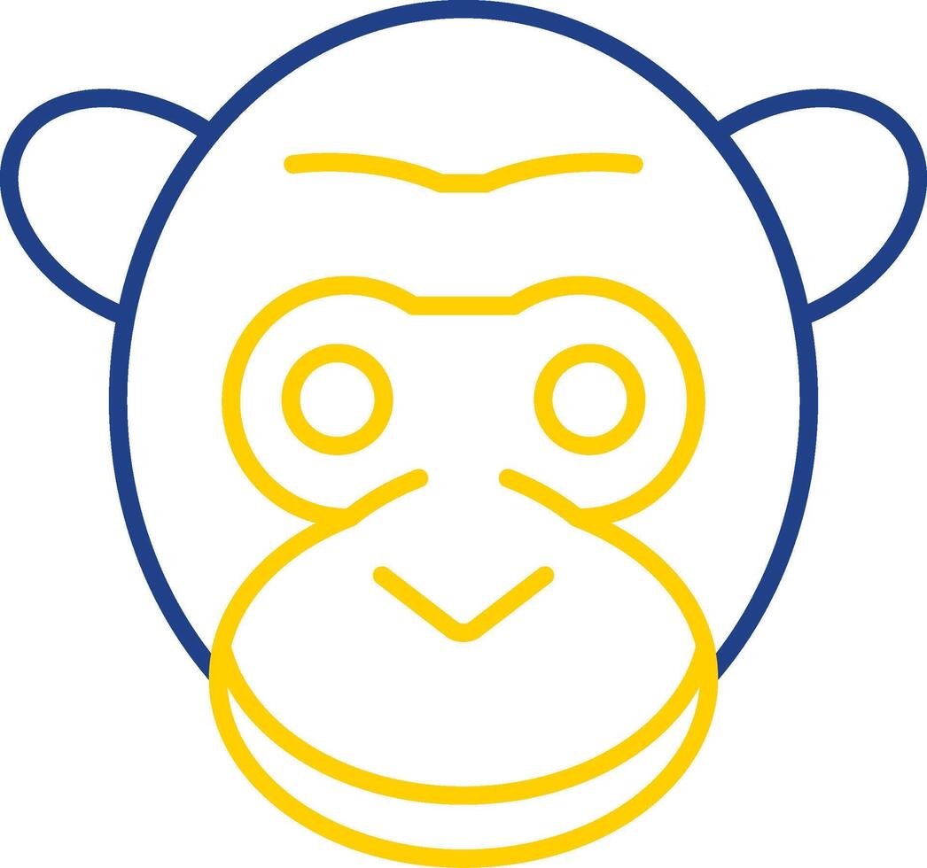 Gorilla Line Two Color Icon vector