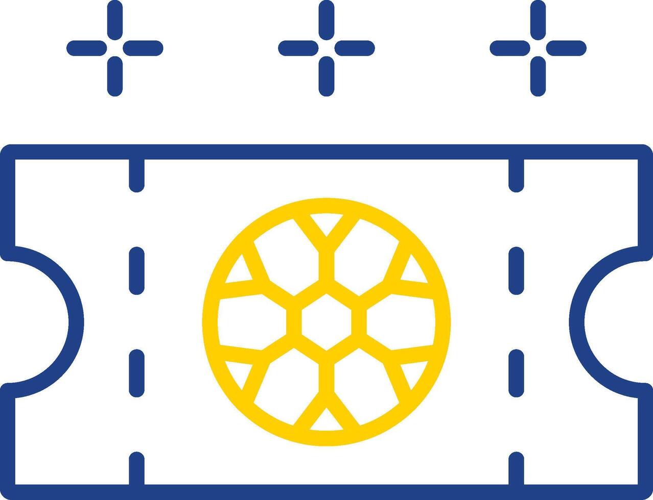 Football Ticket Line Two Color Icon vector