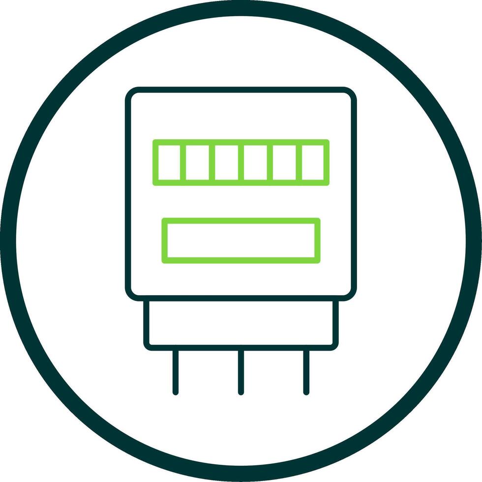 Electric Counter Line Circle Icon vector