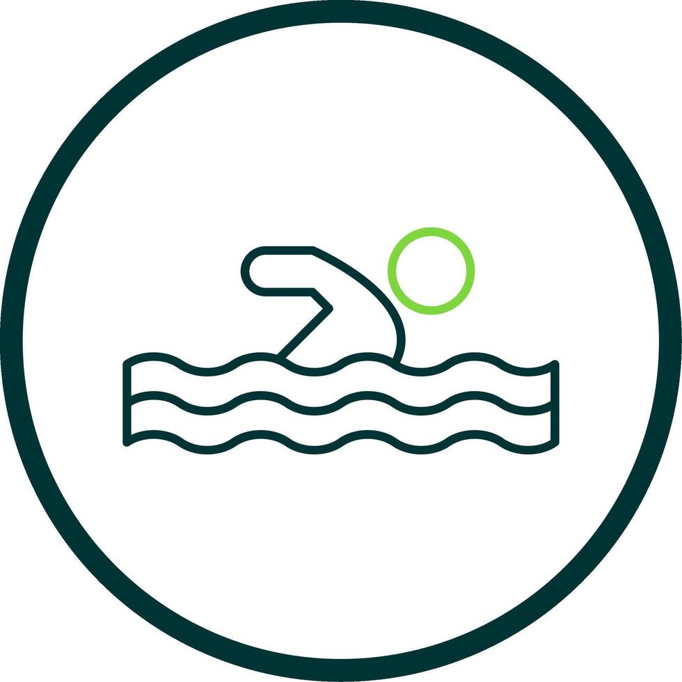 Swimming Line Circle Icon vector