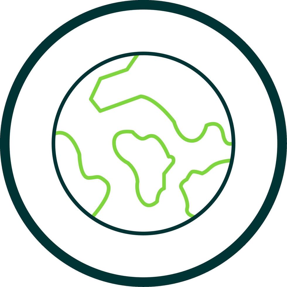 Earth Line Circle Icon vector