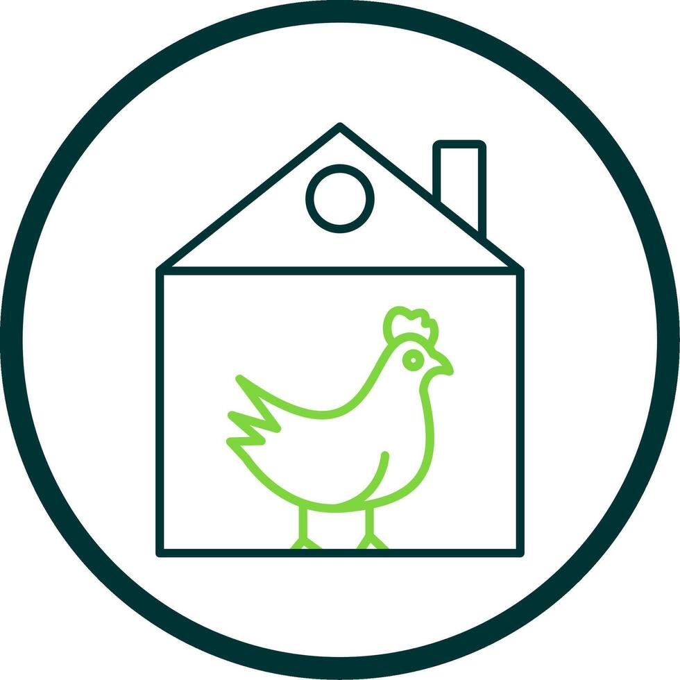 pollo línea circulo icono vector