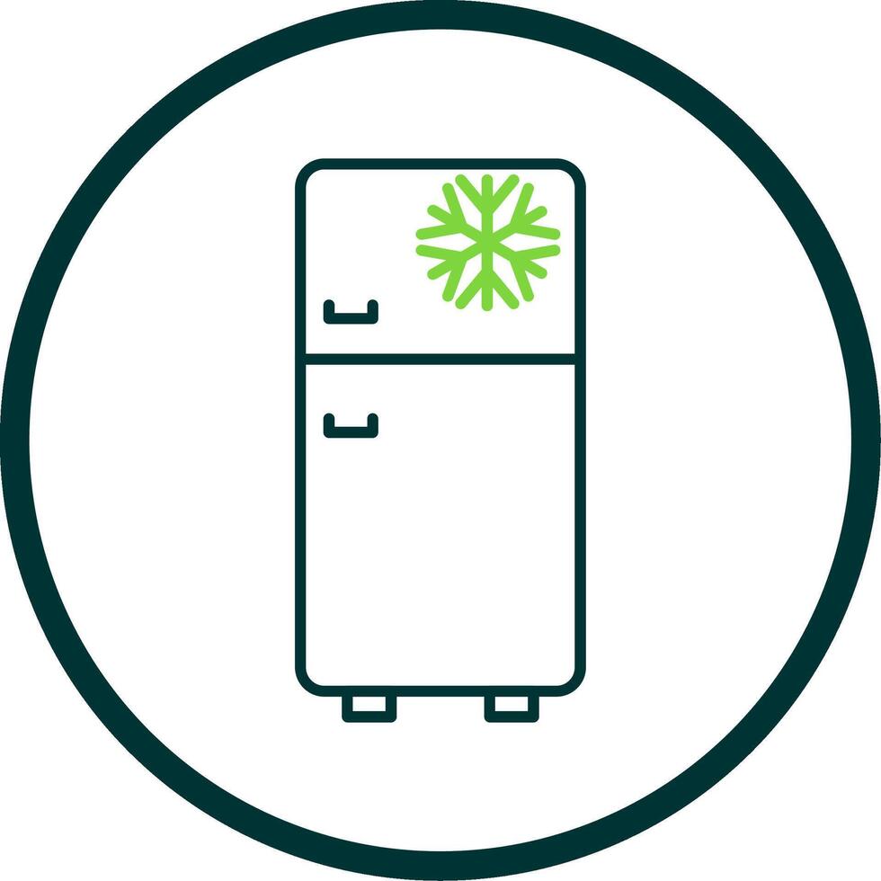 Fridge Line Circle Icon vector