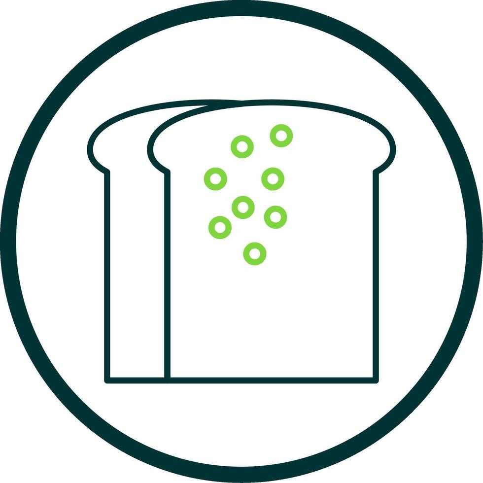 Toast Line Circle Icon vector