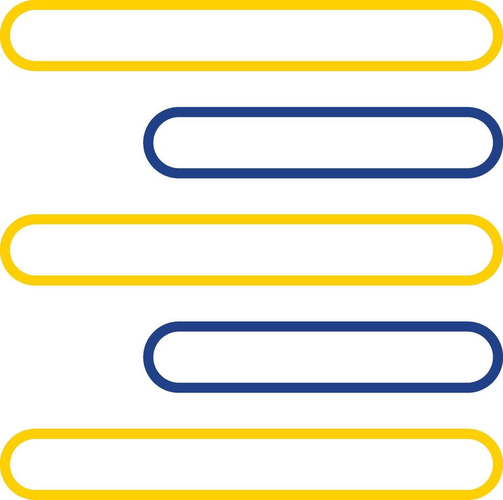 Horizontal Right Align Line Two Color Icon vector