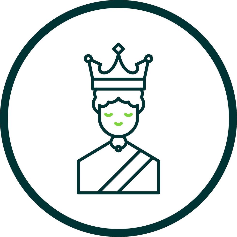 Queen Line Circle Icon vector