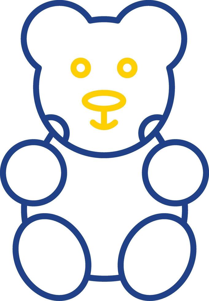 Bear Line Two Color Icon vector