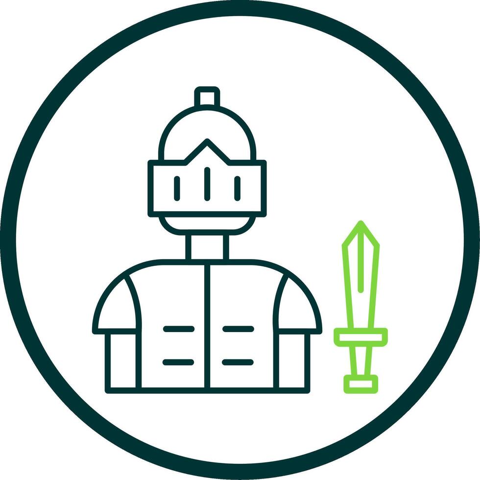 Knight Line Circle Icon vector