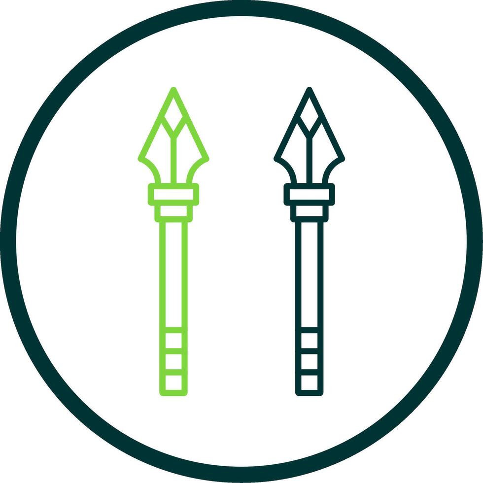 Spear Line Circle Icon vector