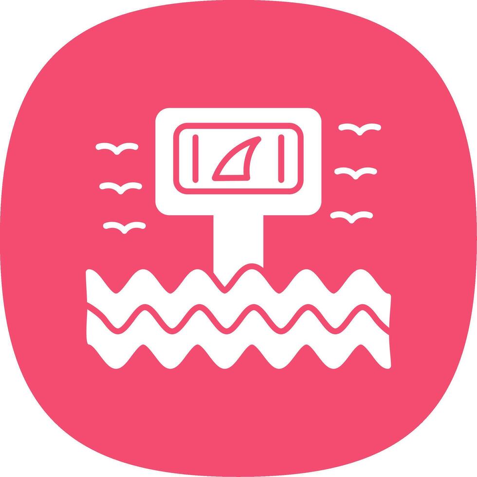 Warning Sign Glyph Curve Icon vector