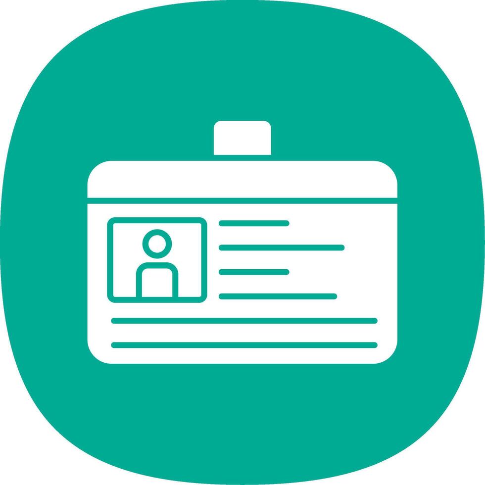 Id Card Glyph Curve Icon vector