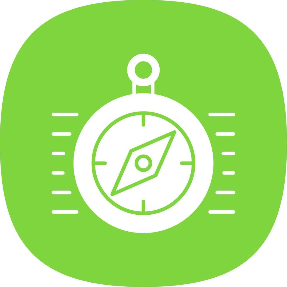 Compass Glyph Curve Icon vector