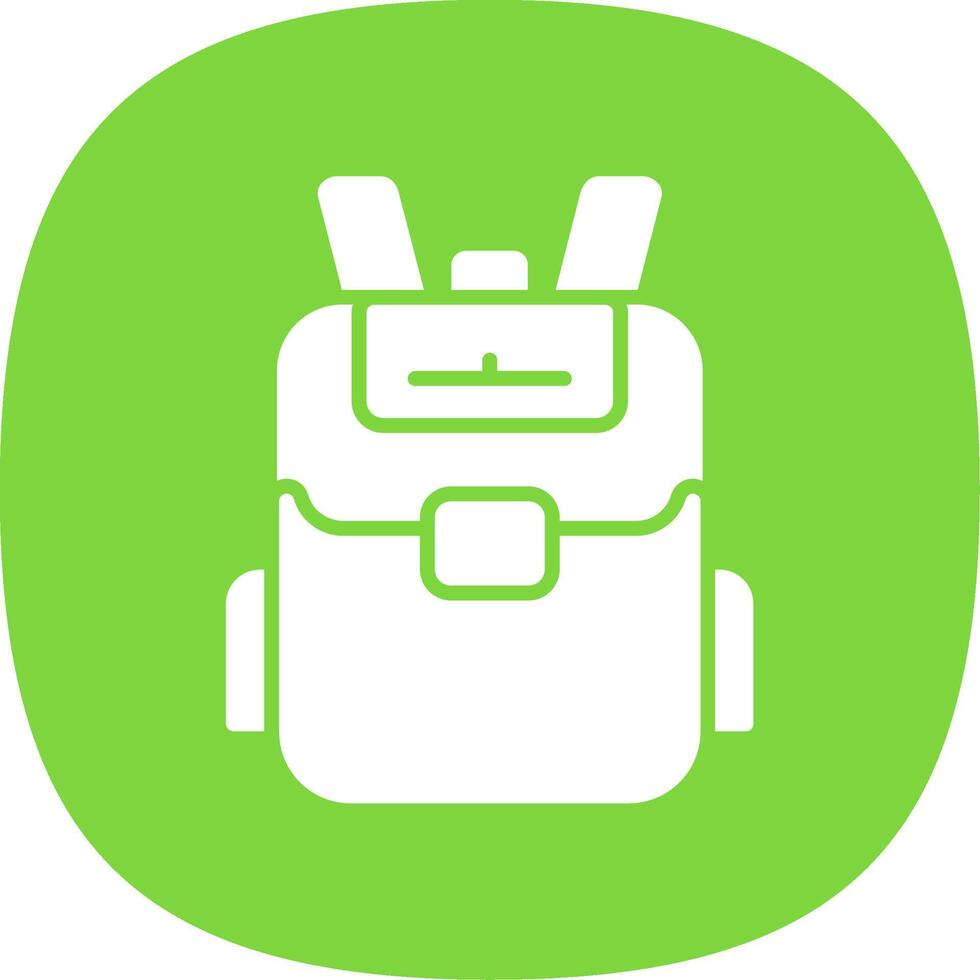 Backpack Glyph Curve Icon vector