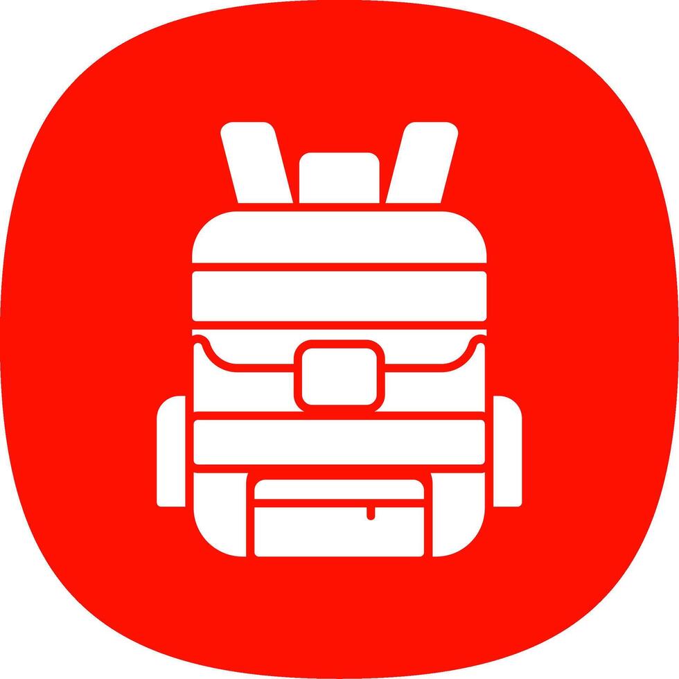 Backpack Glyph Curve Icon vector
