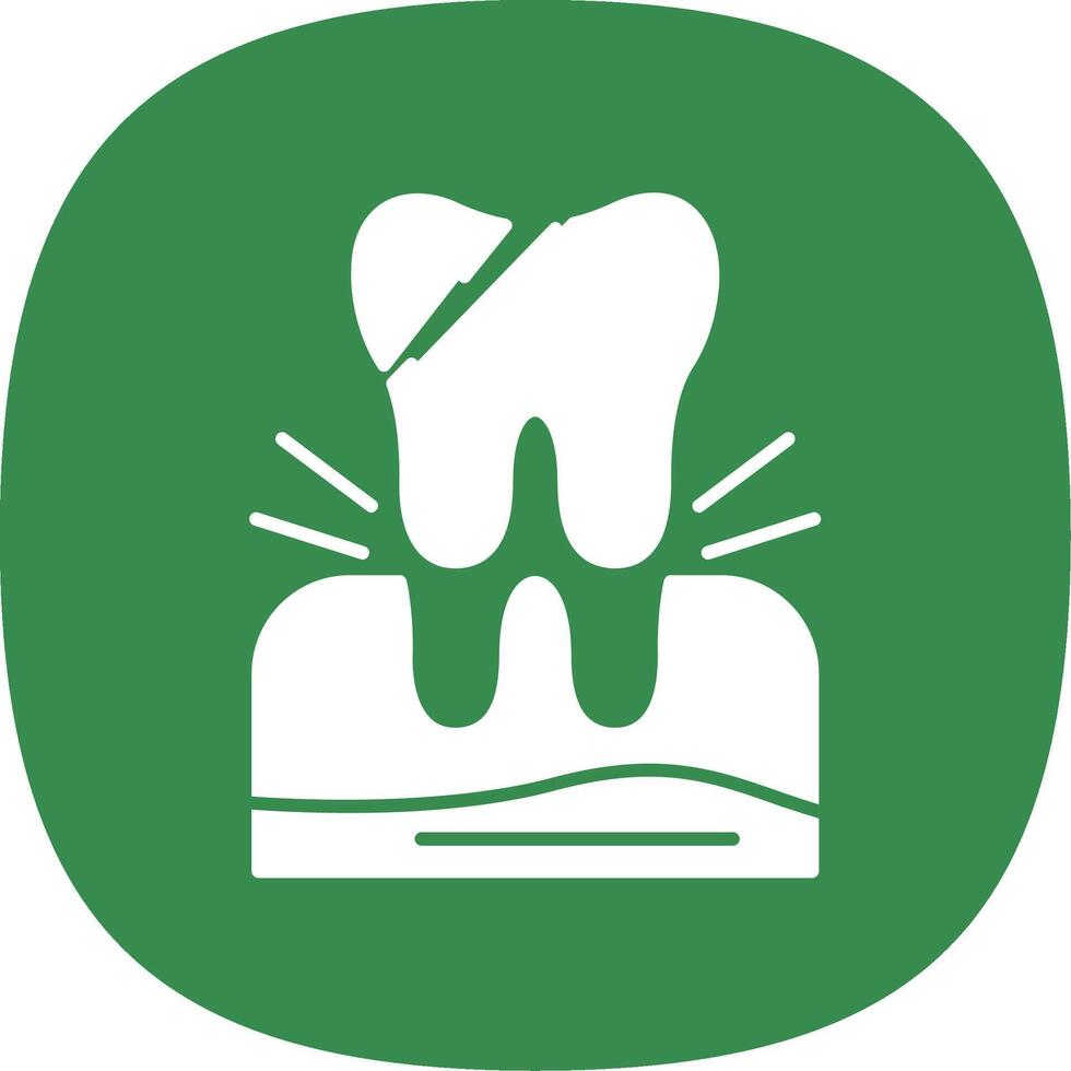 tooth Extraction Glyph Curve Icon vector