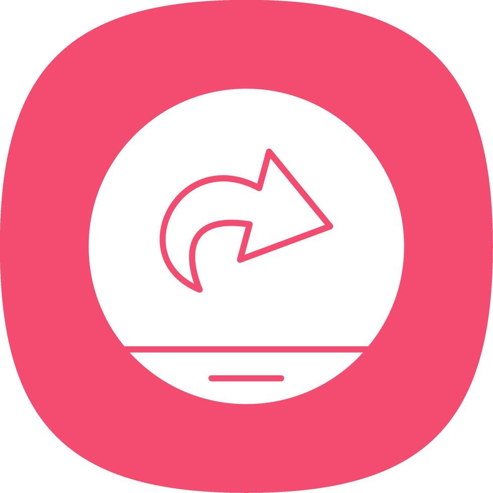 Next Glyph Curve Icon vector