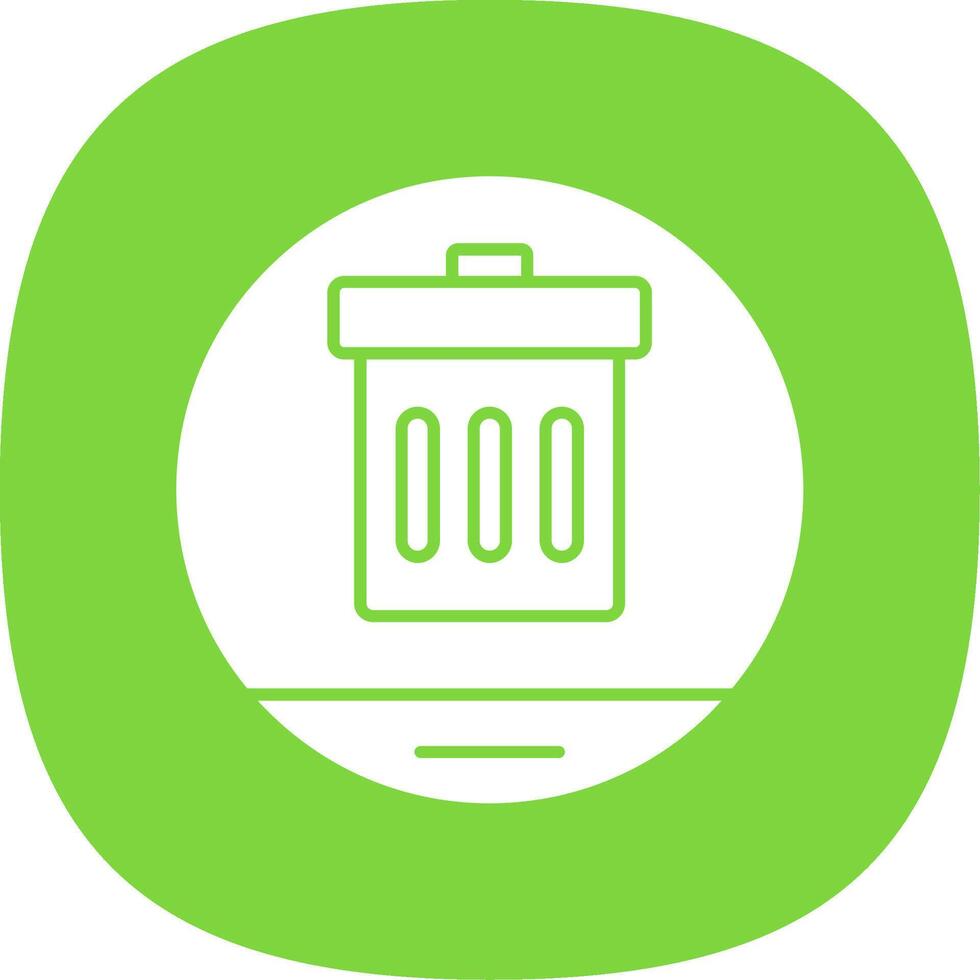 Garbage Glyph Curve Icon vector